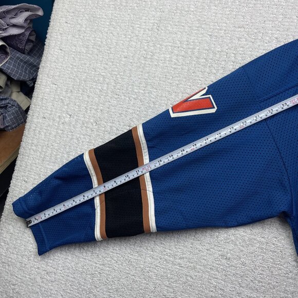 VTG Trimark Tiger Crunch Hockey Jersey Men Sz S Blue Brown Made in Canada Retro - Picture 12 of 16